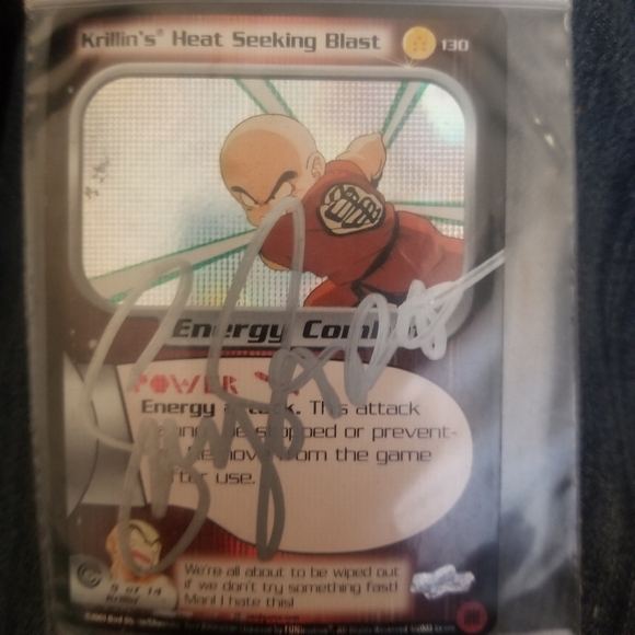Dragon Ball Z card krillins heat seaking blast autographed - Picture 2 of 3